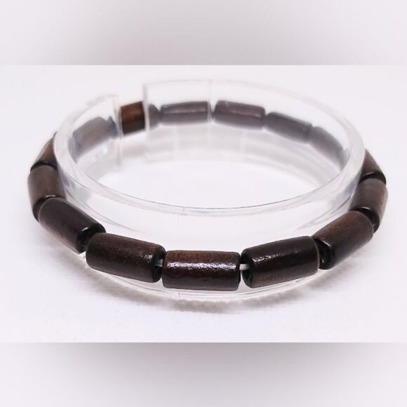 Men's bracelet beaded beads brown new e47 - Picture 1 of 1